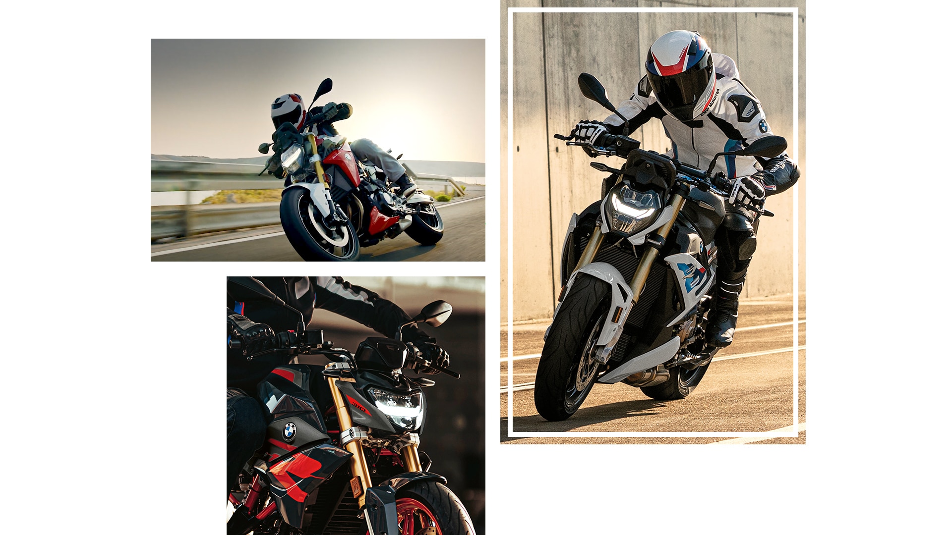Collage de modelos de roadster de BMW Motorrad.
