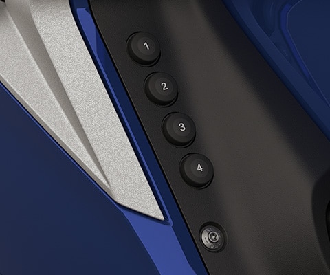 Enfoque en los cuatro botones de favoritos numerados.